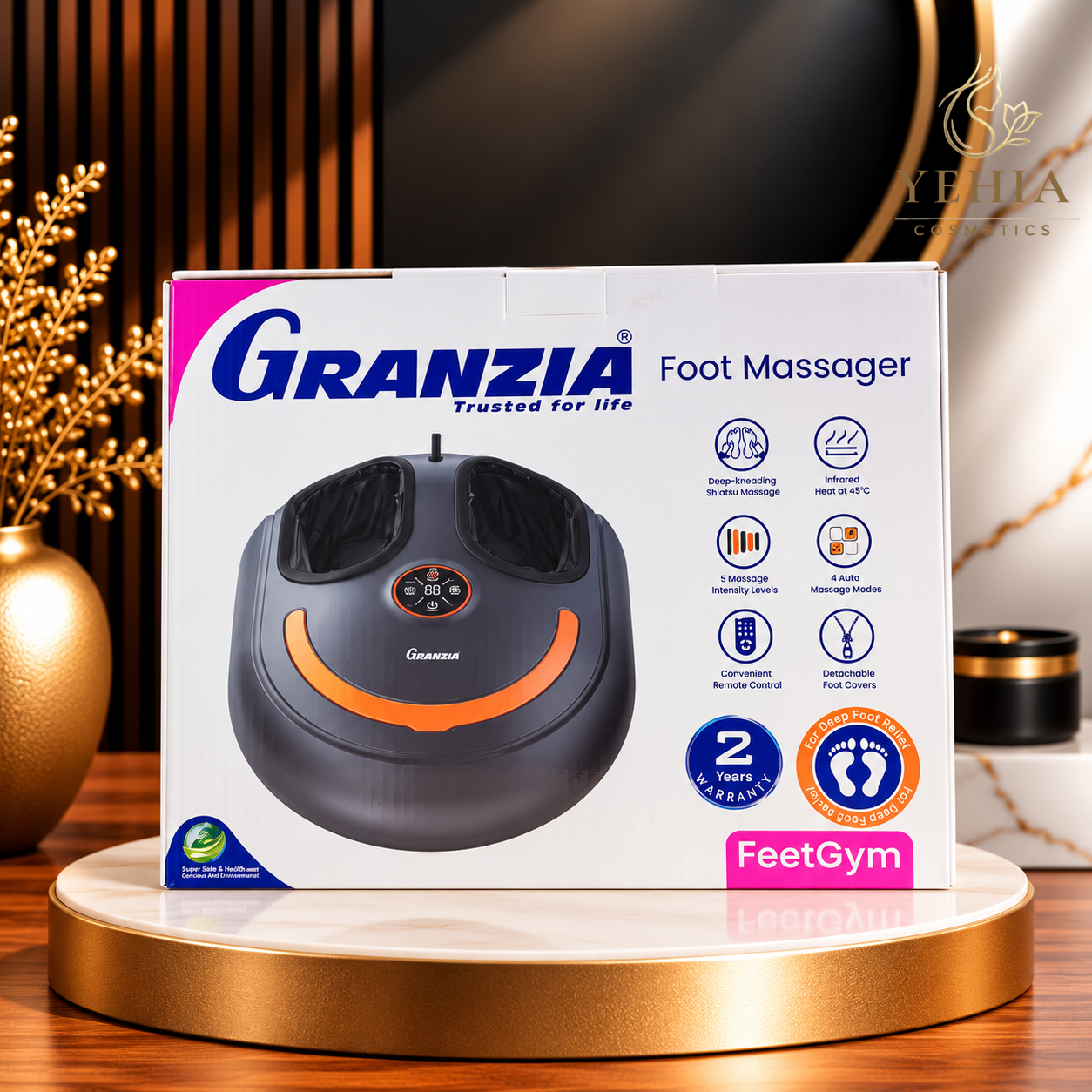 Granzia FeetGym Electric Shiatsu Foot Massager with Infrared Heat –