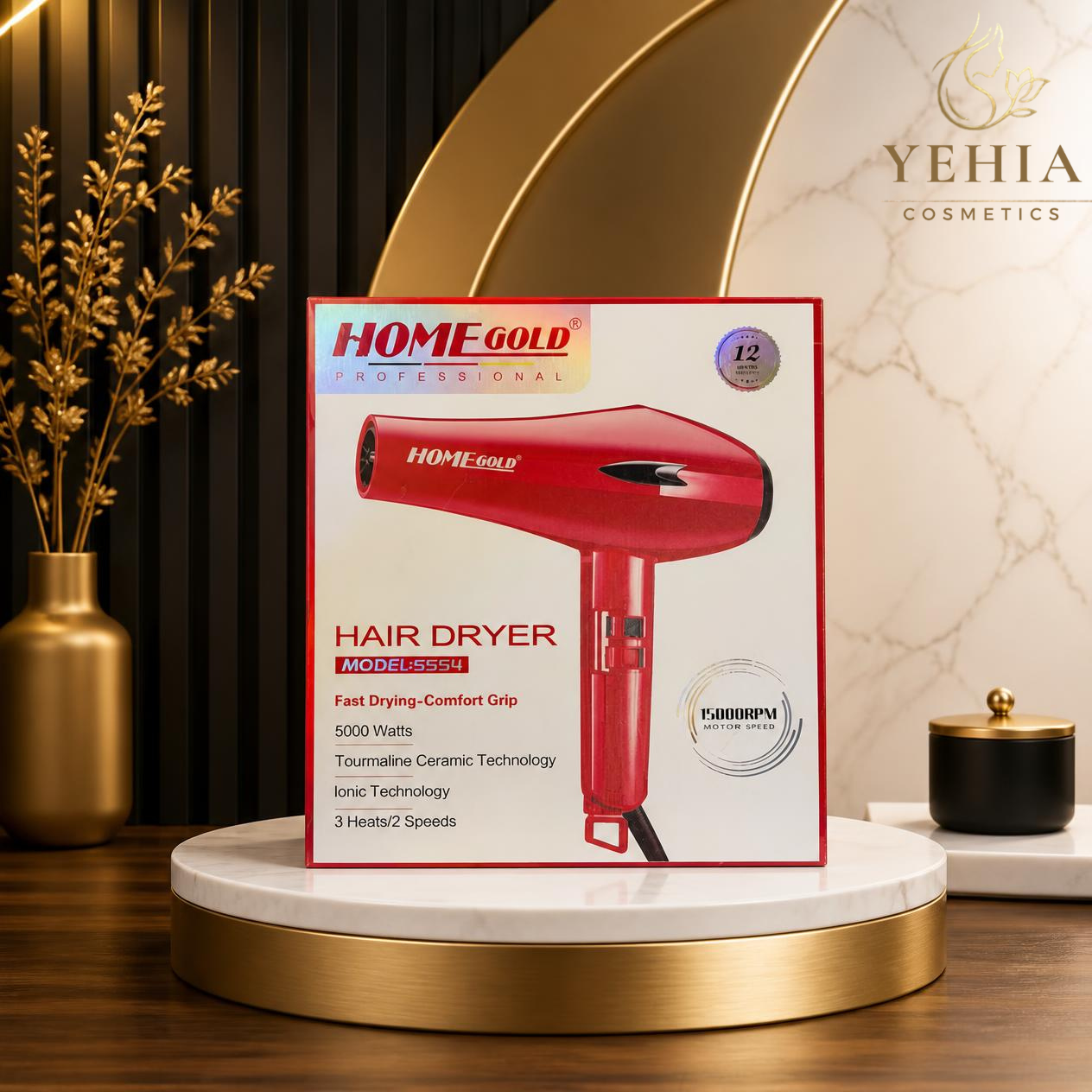HOMEGOLD Professional 5000W Hair Dryer – Model 5554
