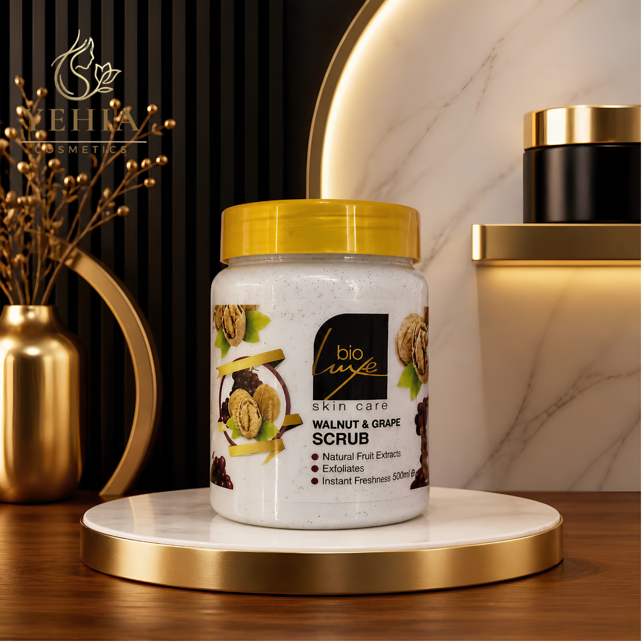 Bio Luxe Walnut & Grape Face & Body Exfoliating Scrub – 500ml