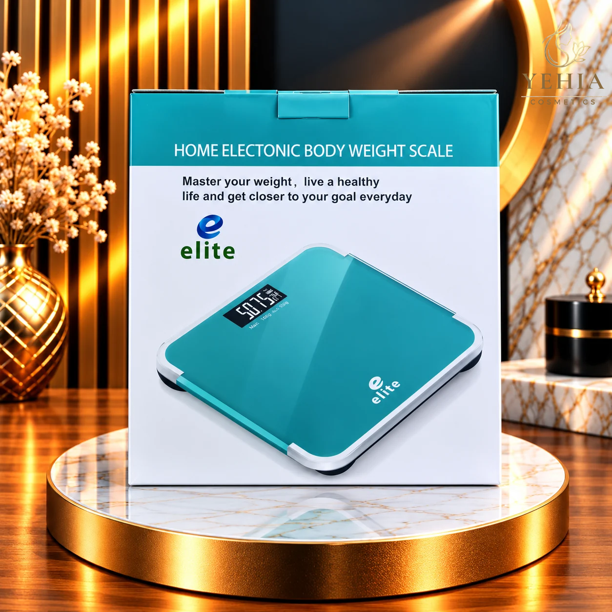 Elite Home Electronic Body Weight Scale - Teal/Blue