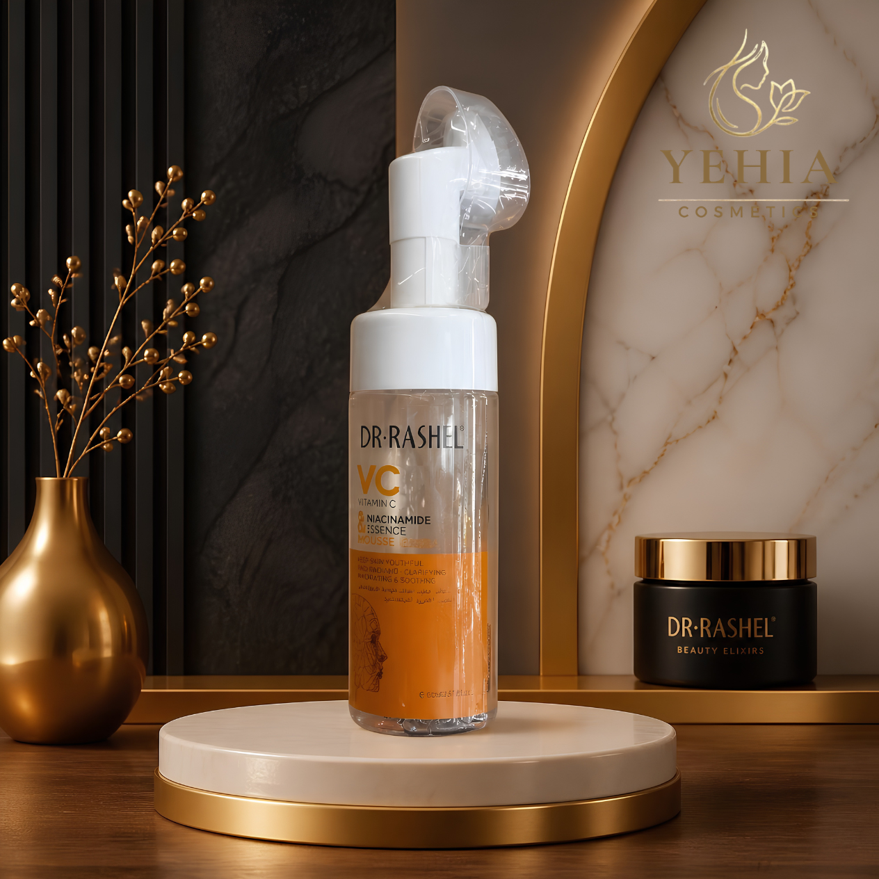 DR.RASHEL Vitamin C & Niacinamide Essence Cleansing Mousse with Silicone Brush