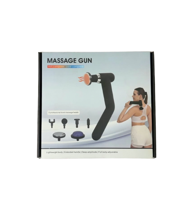 Deep Tissue Electric Massage Gun with Hot & Cold Compress Attachments