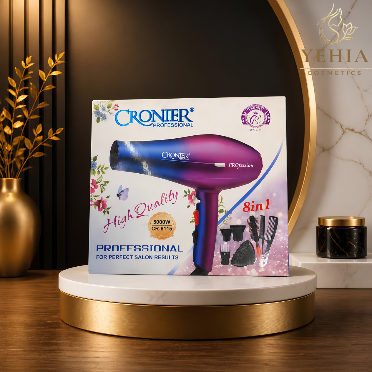 CRONIER Professional 8-in-1 Hair Dryer CR-8115 – 5000W