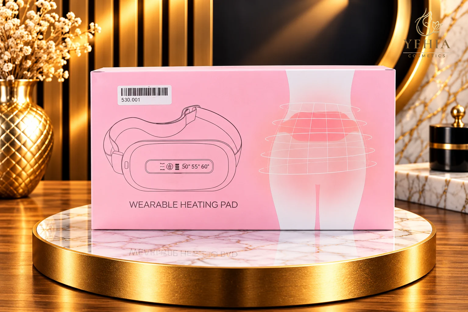 Wearable Heating Pad for Waist and Abdomen - Pink