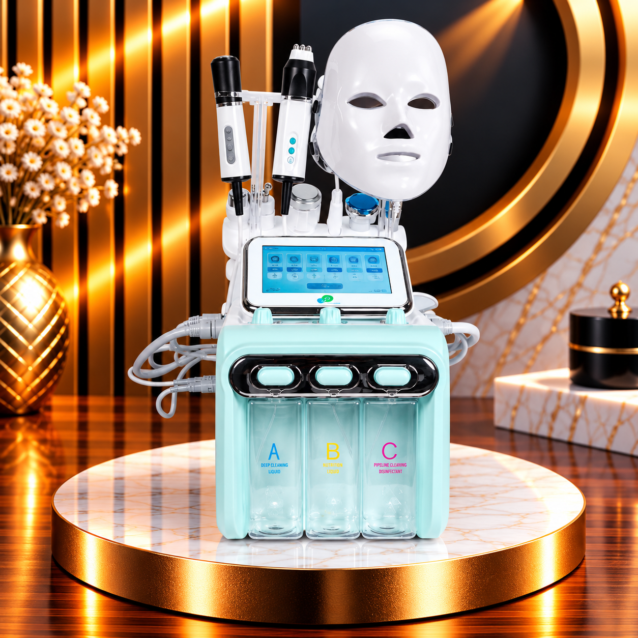 Professional Aqua Facial & Skin Care Machine with LED Mask   9x1