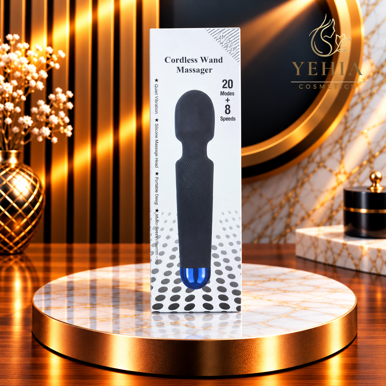 Cordless Wand Massager with 20 Modes & 8 Speeds