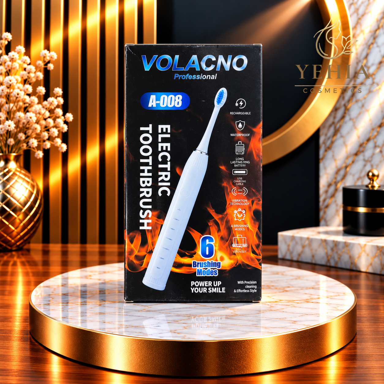VOLACNO Professional Electric Toothbrush (Model A-008) with 6 Brushing Modes