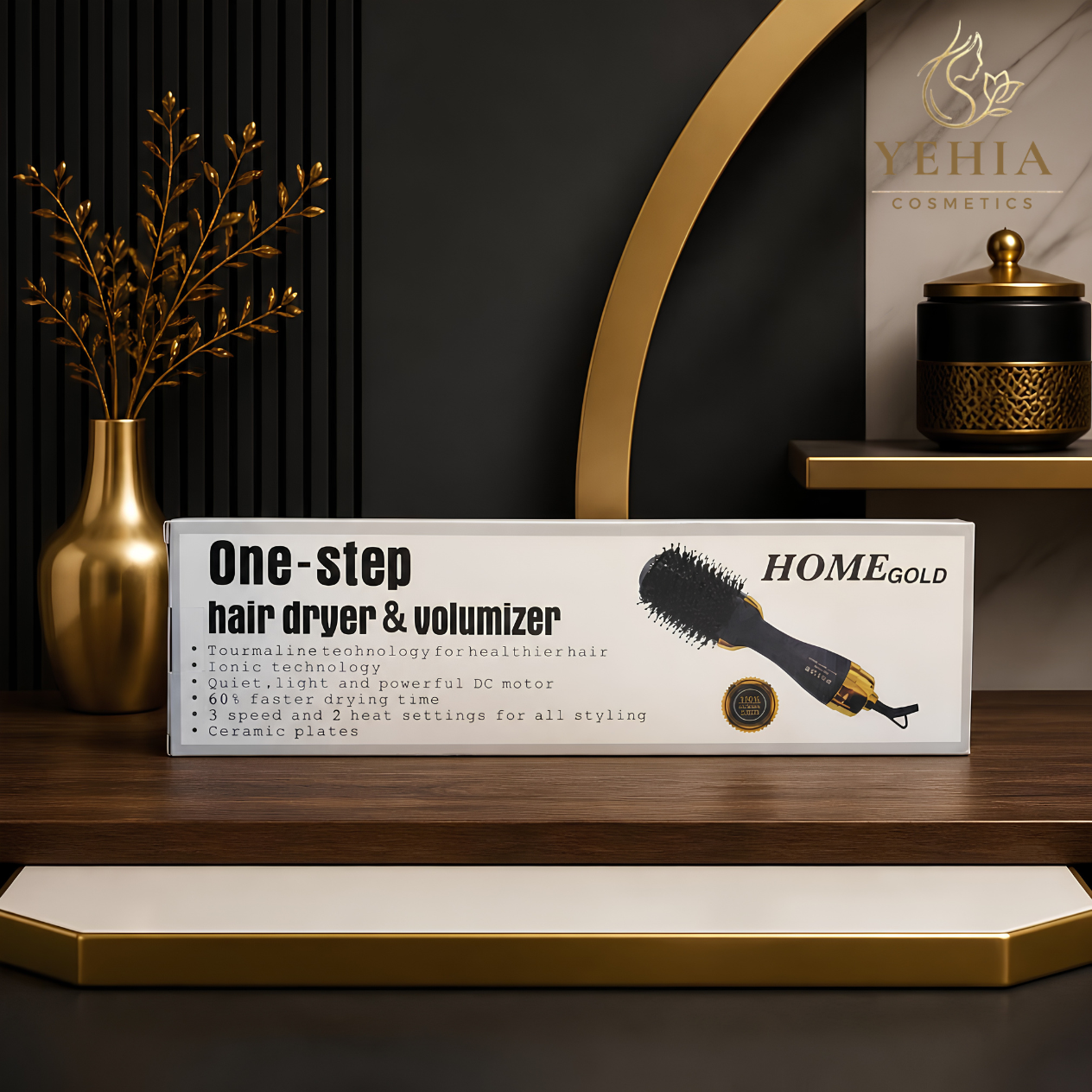HOMEGOLD One-Step Hair Dryer & Volumizer Brush
