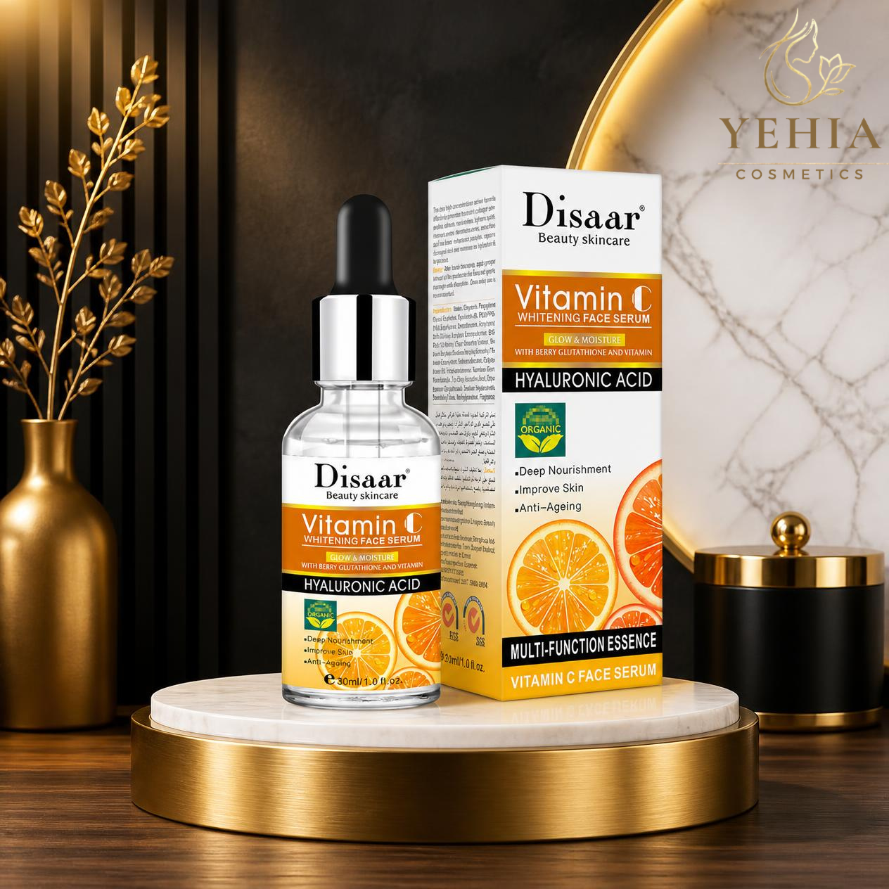Disaar Vitamin C & Hyaluronic Acid Brightening Facial Serum – 30ml