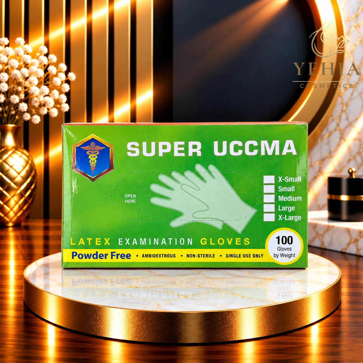 Super UCCMA Latex Examination Gloves - Powder Free (100 Gloves)